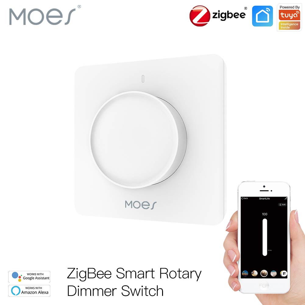 Smart Accessories - MOES Tuya Zigbee Умный поворотный диммер,
